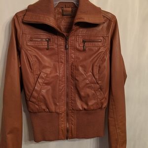 Brown leather jacket